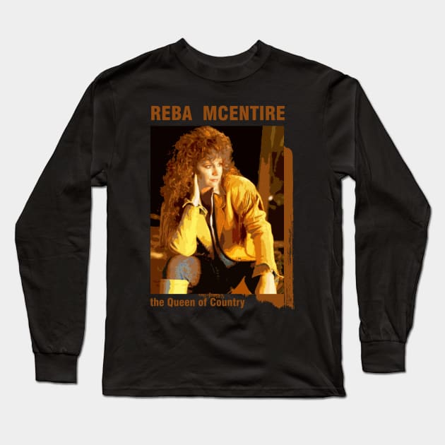 The Queen Of Country - Reba McEntire Long Sleeve T-Shirt by Dami BlackTint